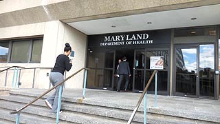 [photo, Herbert R. O'Conor State Office Building entrance, 201 West Preston St., Baltimore, Maryland]